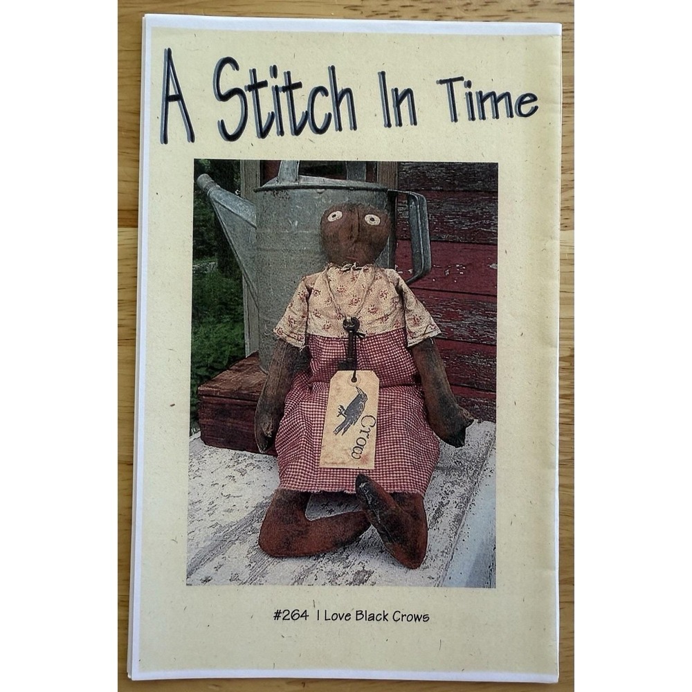 A Stitch In Time 16" Primitive Doll Pattern ~ I Love‎ Black Crows #264